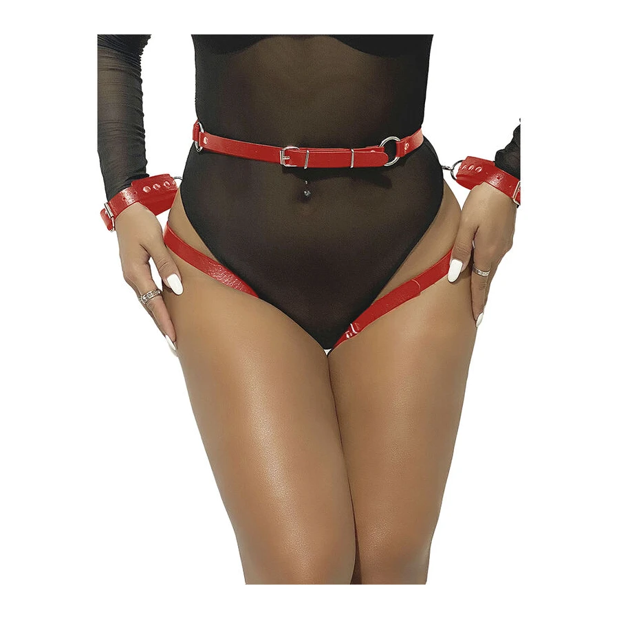 SUBBLIME - 953706 ALGEMAS COM CINTO BONDAGE VERMELHO TAMANHO ÚNICO